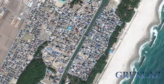 Фото Японии со спутника  до и после землетрясения и цунами