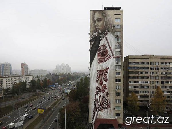 Qeyri-adi Kiyev şəhərindəki street art