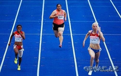 Необычная бегунья на Чемпионате по легкой атлетике