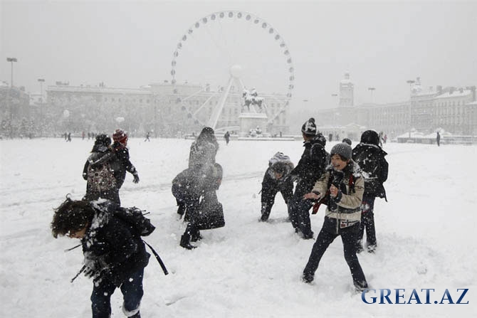Зима в России и Европе