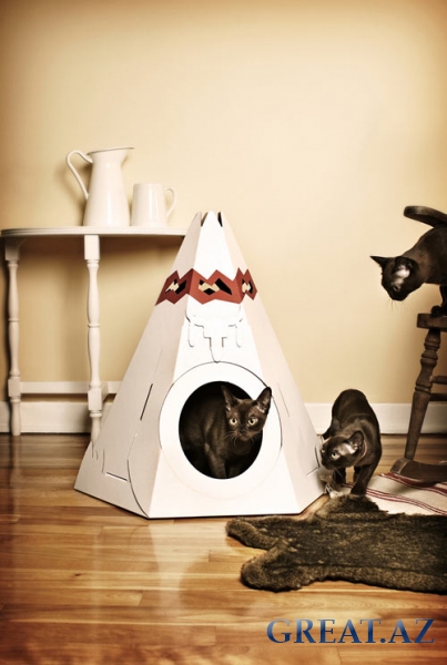 Картонные домики для кошек (6 фото)