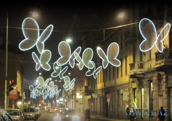 "Световые Бабочки" на улицах Милана