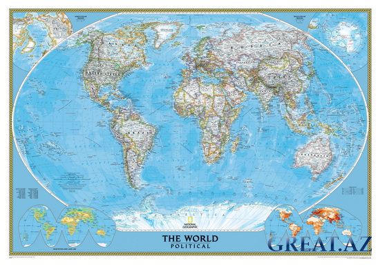 Политическая карта мира от National Geographic