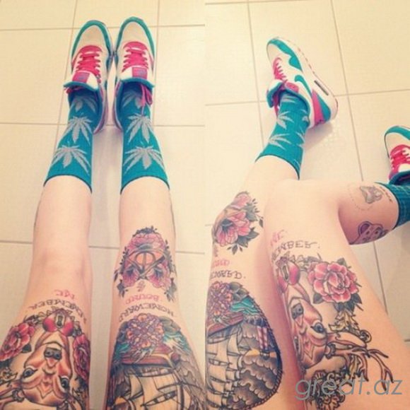 Красивые татуировки на стройных девушках (44 фото)