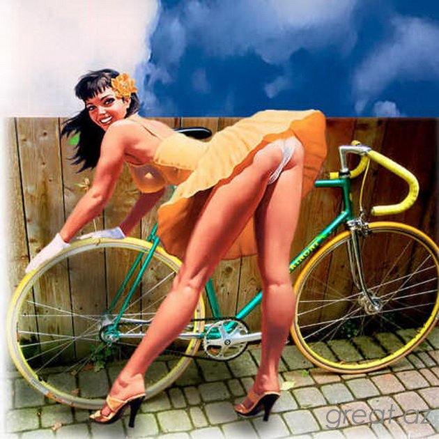 Красивые девушки на велосипедах (55 Фото)
