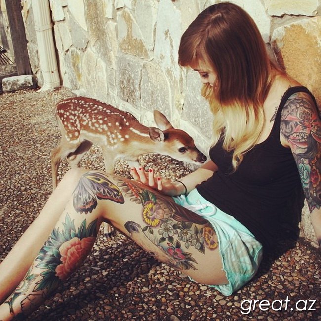 Красивые Татуированные девушки (89 Фото)