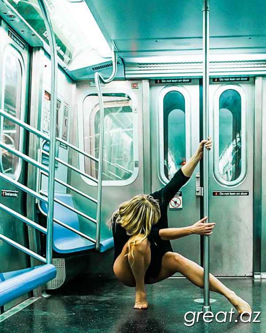 Пул дэнс, балет и йога на улицах большого города (27 фото)